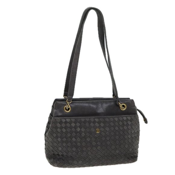 BALLY Shoulder Bag Leather Gray Auth yb580 - Picture 1 of 16